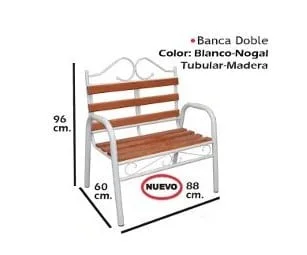Banca Doble Blanco-Nogal