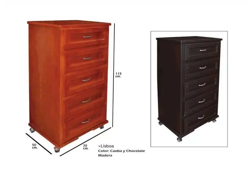 Cajonera Lisboa Caoba y Chocolate