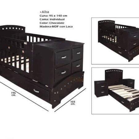 Cama Cuna Alba Individual Chocolate