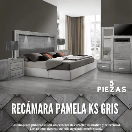Recámara Pamela Ks Gris
