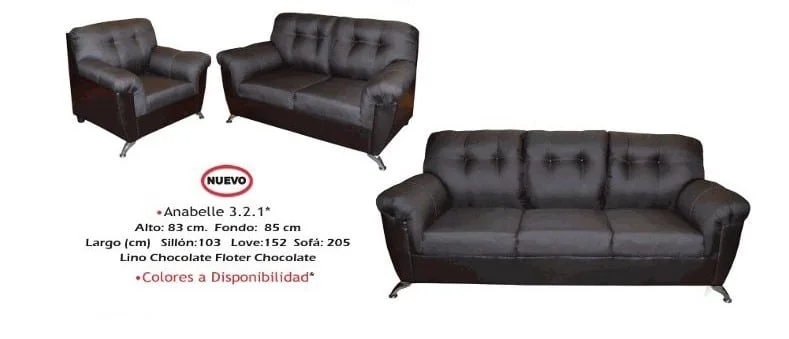 Sala Anabelle 3-2-1 Sofa-Love Seat y Sillon