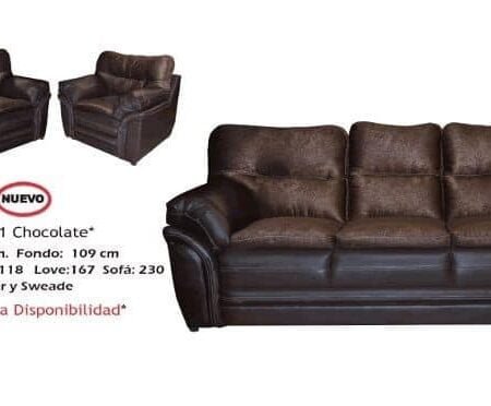 Sala Joss 3-2-1 Sofa-Love Seat y Sillon Chocolate