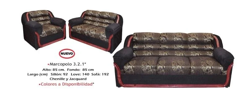 Sala Marcopolo  3-2-1 Sofa-Love Seat y Sillon