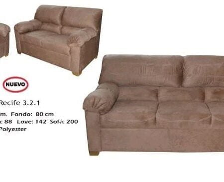 Sala Recife 3-2-1 Sofa-Love Seat y Sillon