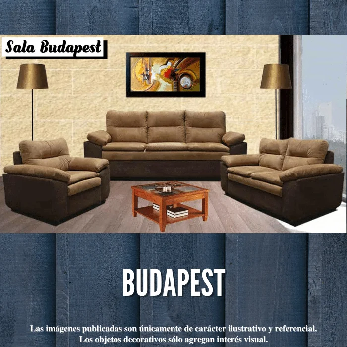 Salas 3-2-1 Sofá-Love Seat y Sillón BUDAPEST