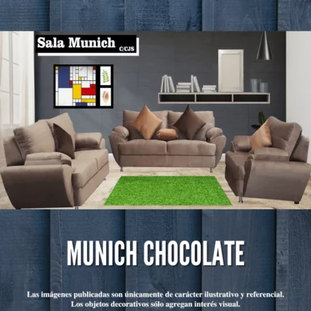 Salas 3-2-1 Sofá-Love Seat y Sillón MUNICH CHOCOLATE