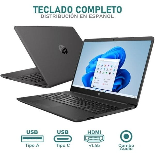 Laptop HP 255 G9 AMD Ryzen 5 5625U 12GB RAM 512GB SSD 15.6' Windows 11 Home Teclado en Español Mochila negro - Image 4