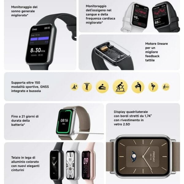 SmartWatch Xiaomi Smart Band 9 Pro Obsidian Black – 1.74 AMOLED, 1200 nits de Brillo, batería de 21 días, 150+ Modos Deportivos - Image 2
